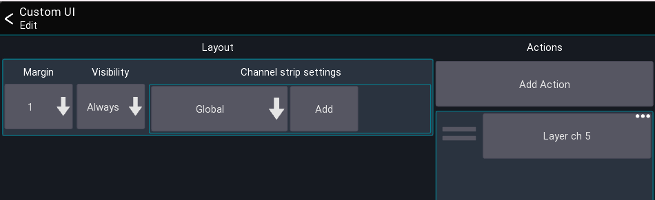 Channel strip settings