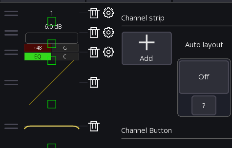 Channel strip without auto layout